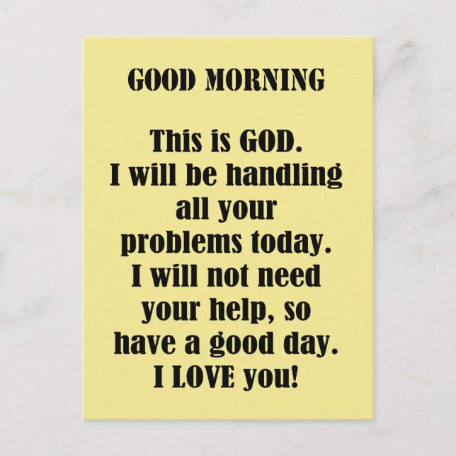 Carte Postale Good Morning de DIEU (personnalisation) (Devant)