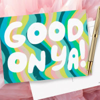 GOOD ON YA Bulles Lettres Rose Vert Rayures