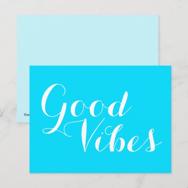 Carte Postale Good Vibes Bright Bleu Bleu Bleu Bleu Éditeur Coul (Devant / Derrière)