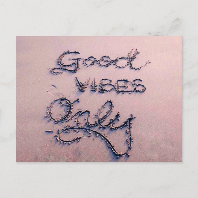Carte Postale Good Vibes Only Beach et Sable (Devant)