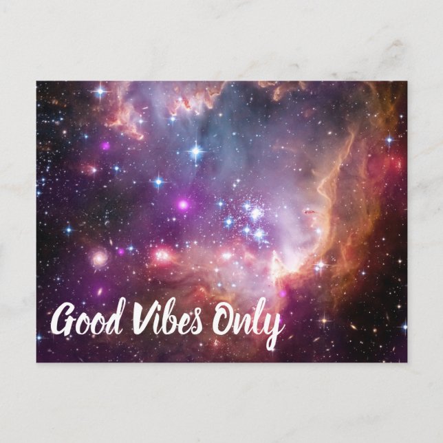 Carte Postale Good Vibes Only Galaxy Outer Space Universe (Devant)