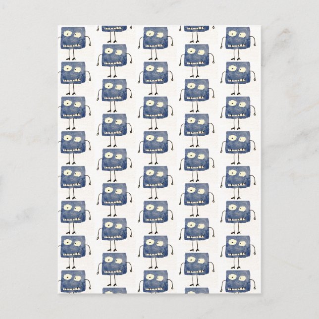 Carte Postale Goofy Square Blue Cartoon Guy (Devant)