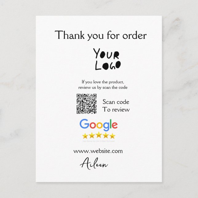Carte Postale Google examen logo entreprise site Web scanner cod (Devant)