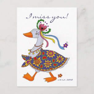 Carte Postale Goose sort l'art populaire ukrainien