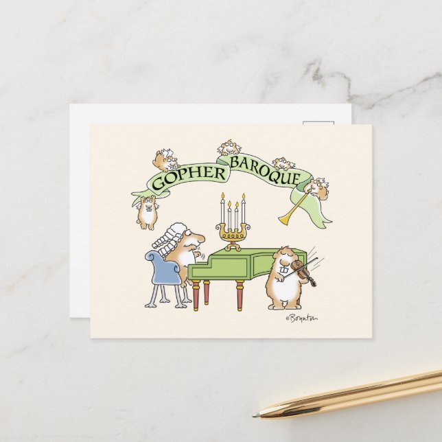 Carte Postale GOPHER BAROQUE par Sandra Boynton (Devant/Arrière en situation)