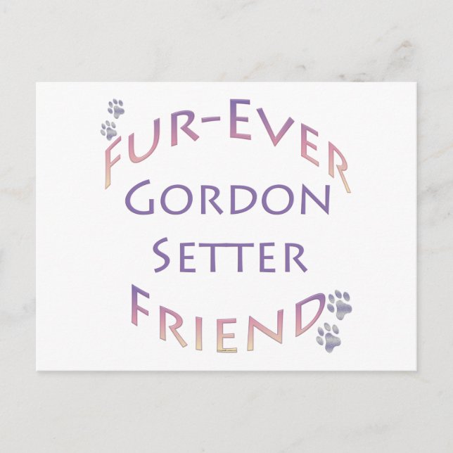 Carte Postale Gordon Setter Furever (Devant)