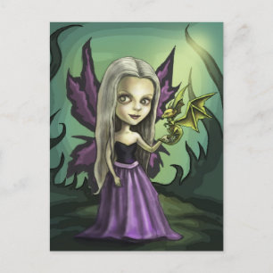 Carte Postale Gorhic Fairy and Baby Dragon