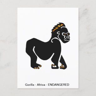 Carte Postale GORILLA Graphique - Ape - Primate - Faune - Nature