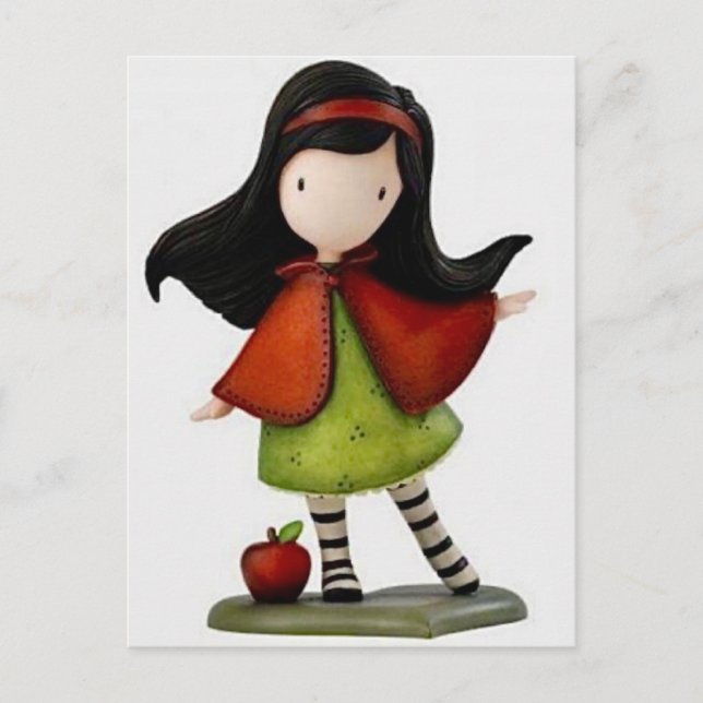 Carte postale Gorjuss Girl Une pomme par jour  (Devant)