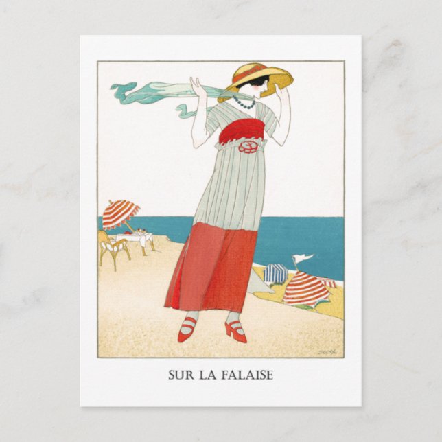 Carte Postale Gose Art Déco Illustration de mode (Devant)