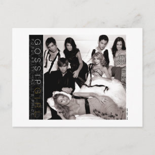 Carte Postale Gossip Girl Groupe Graphique Noir et Blanc