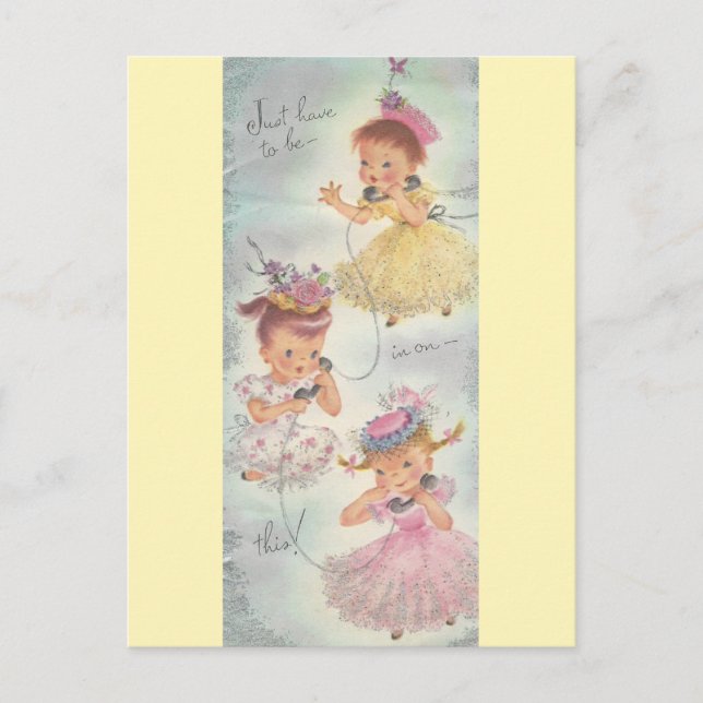 Carte Postale Gossip Girls d'anniversaire vintage (Devant)