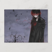 Carte postale Goth Anime Guy