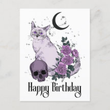 Goth Cat Gothique Voeux d'anniversaire