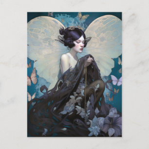 Carte Postale Goth Dark Fairy Girl Imaginaire Art