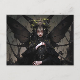 Carte Postale Goth Fairy Girl Imaginaire Art