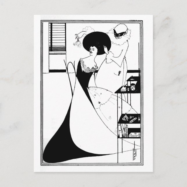 Carte Postale Goth gothique noir et blanc Art nouveau Salome (Devant)