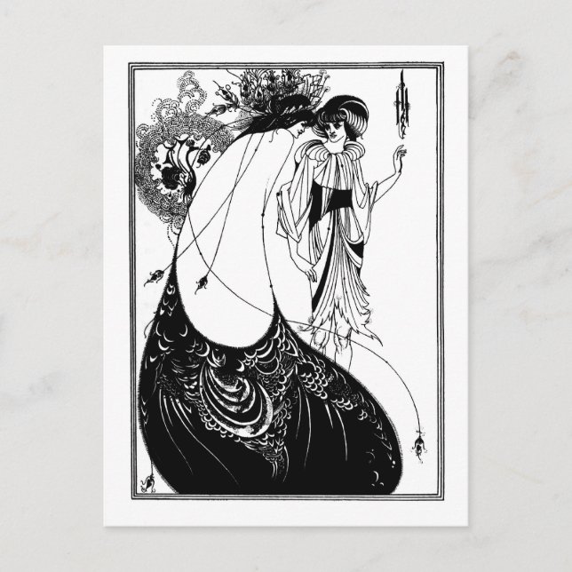 Carte Postale Goth gothique noir et blanc Art nouveau Salome (Devant)
