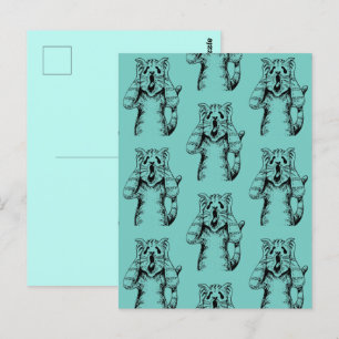 CARTE POSTALE GOTH HORROR CAT DRAMA, QUELQU'UN A DÉMÉNAGÉ LITTER