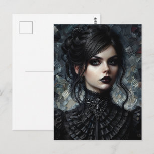 Carte Postale Goth Victorian Femme En Noir