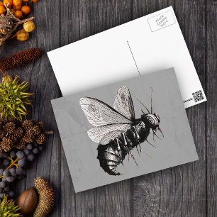Carte Postale Gothique Aile du crâne d'abeille