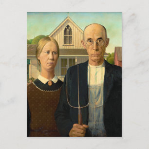 Carte Postale Gothique américain par Grant Wood (1930)