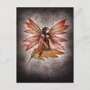 Carte postale Gothique Autumn Fairy Art par Molly 