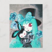 Gothique Douce Fille Avec Lapin