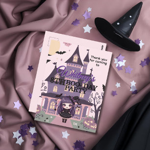 Carte Postale Gothique éffrayante fille violet Anniversaire Merc