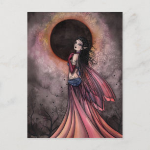 Carte postale gothique féerique d'éclipse