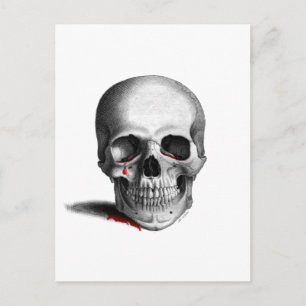 Carte Postale Gothique Pleure Crâne Horreur Larmes de sang Imagi