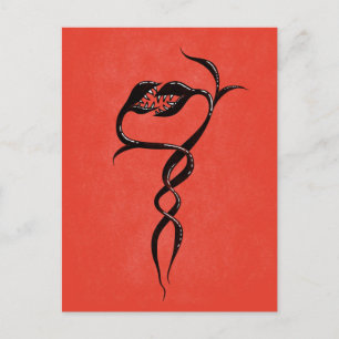 Carte Postale Gothique Saint Valentin Plantes en amour