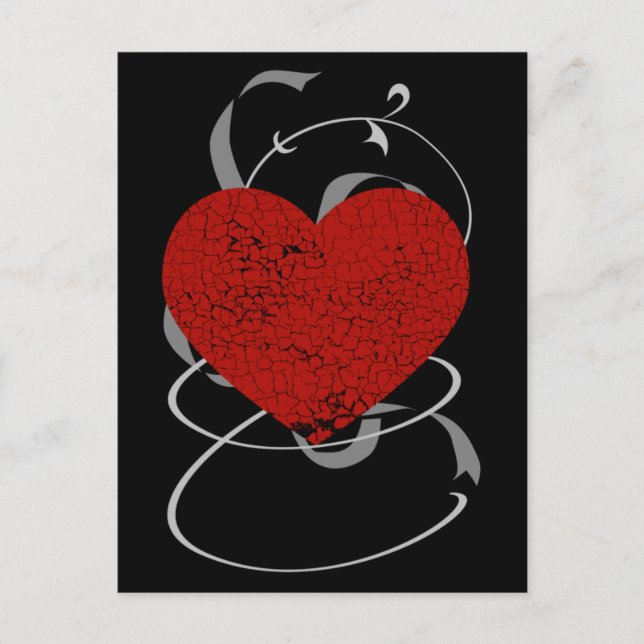 Carte postale Gothique Valentine Broken Heart (Devant)