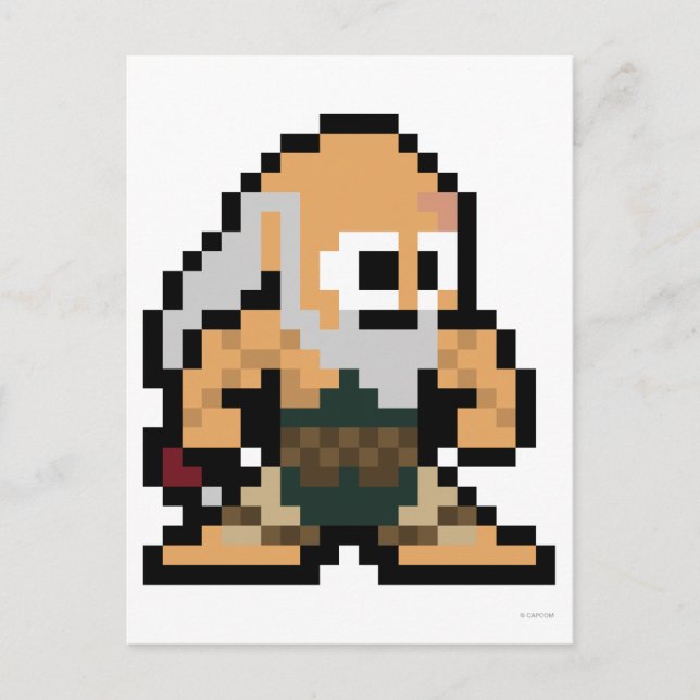 Carte Postale Gouken 8 bits (Devant)