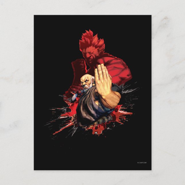 Carte Postale Gouken Vs. Akuma (Devant)