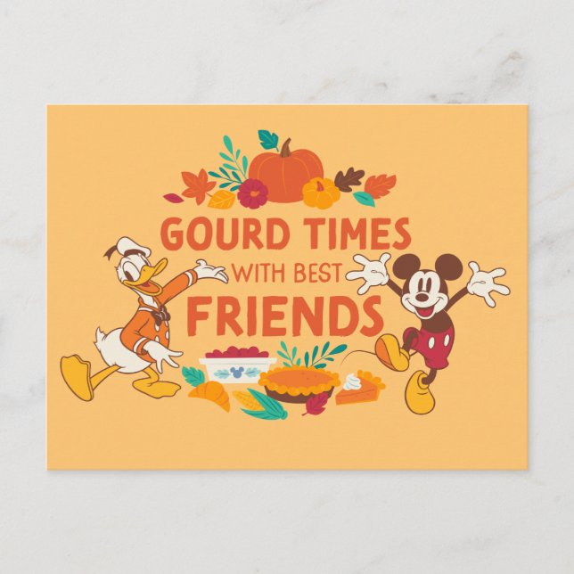 Carte Postale Gourd Times avec Donald et Mickey (Devant)
