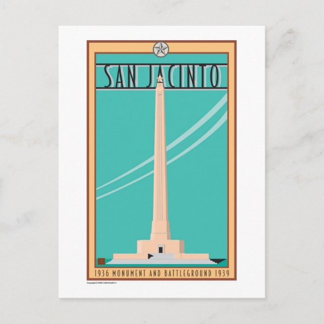 Carte Postale GOÛT DU Monument DE TEXAS-San Jacinto (Devant)