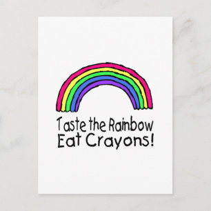 Carte Postale Goûtez Les Crayons De L'Arc-En-Ciel