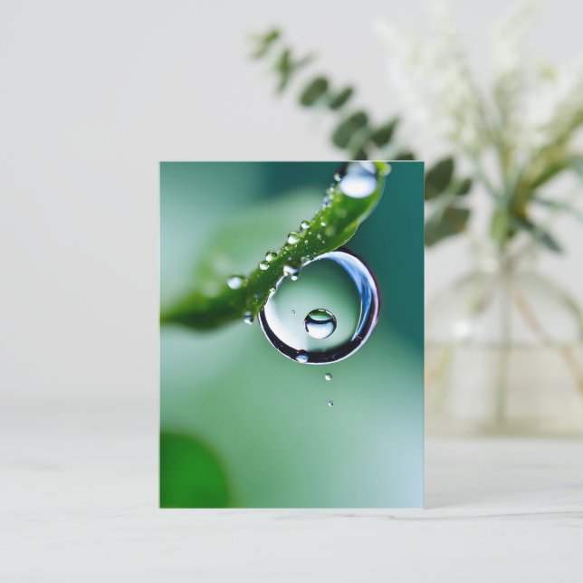 Carte Postale Gouttes d'eau de macro (Debout devant)