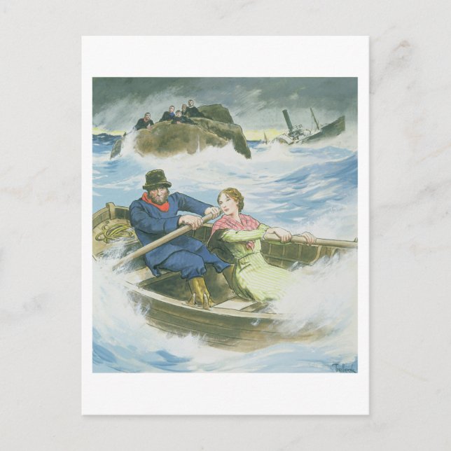 Carte Postale Grace Darling (1815-41) et son père nous secourent (Devant)