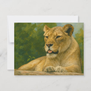 Carte Postale Grace Skybound - Lioness sur la haie