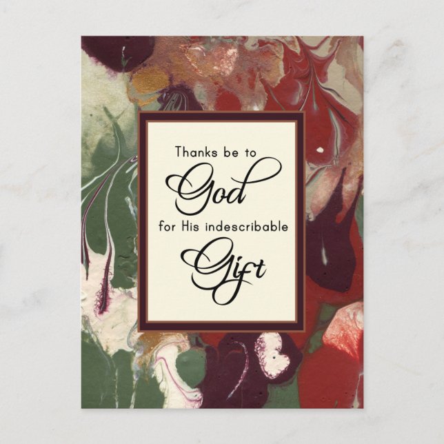 Carte Postale Grâce soit rendue à Dieu pour Son Cadeau de Noël  (Devant)