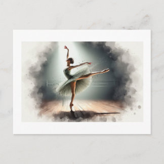 Carte Postale Graceful Ballerina on Stage, 