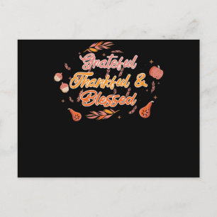 Carte Postale Grâces Remerciements Béni Thanksgiving Automne