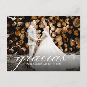 Carte Postale Gracias Simple Merci de mariage élégant Photo