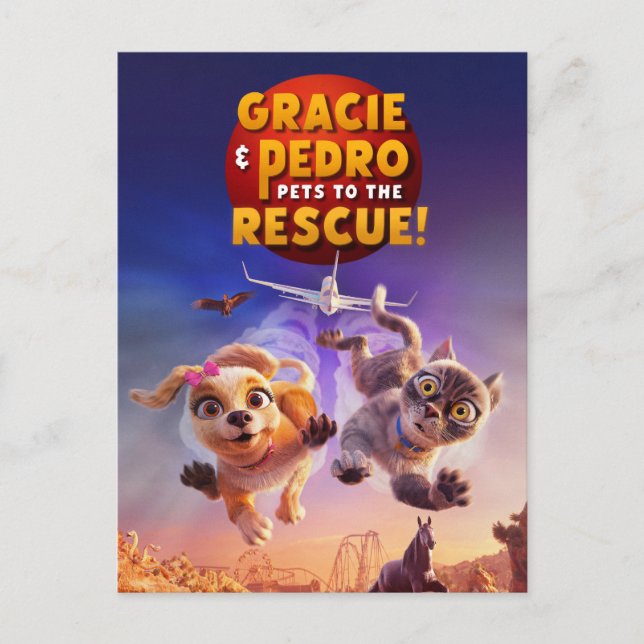 Carte Postale Gracie & Pedro : Animaux de compagnie à la Secourt (Devant)