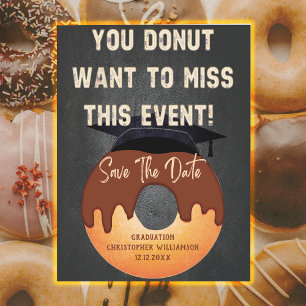 Carte Postale Grad Casquette Donut Graduation Enregistrer La Dat