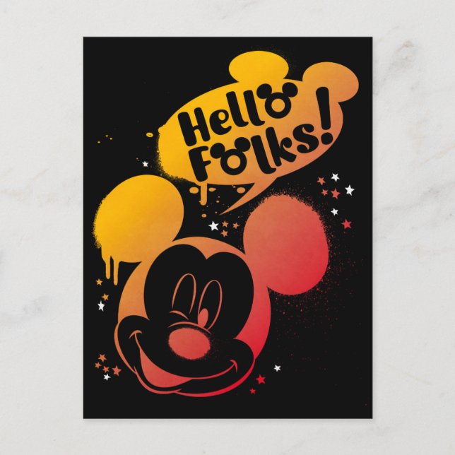Carte Postale Gradient Mickey Paint Splash - Bonjour les gars! (Devant)