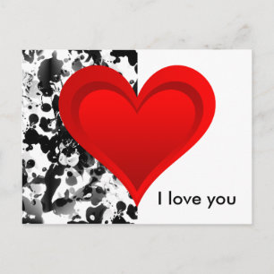 Carte Postale Gradients RED LOVE HEART + votre backgr. & idées