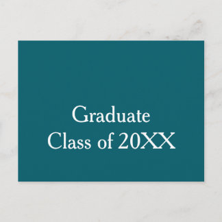 Carte Postale Graduate class of 20XX turquoise congrats yearname
